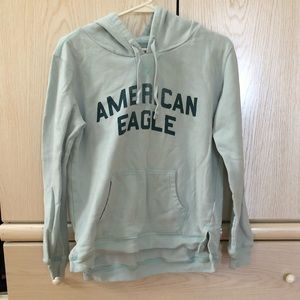 AEO American eagle light blue split side hoodie